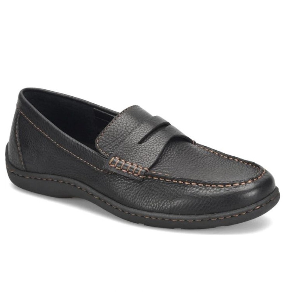 Born Simon Penny Loafers Pebbled Black Leather Mens 9.5 UK‎ 9 EU 42.5
